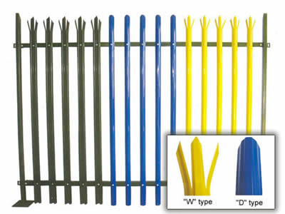 palisade fencing with W type and D type