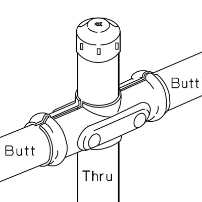 This is a horizontal pipe and one vertical pipe with cap combined cross fitting.