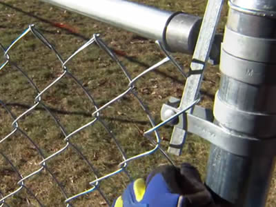 Chain Link fabric connect to fence post